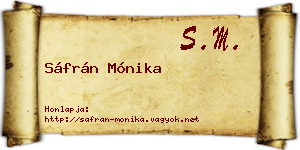 Sáfrán Mónika névjegykártya